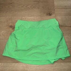 Lululemon Pace Rival Mid-Rise Long Bright Green Athletic Skort